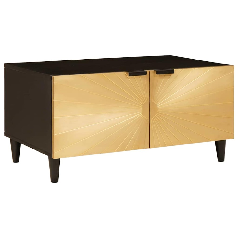 vidaXL Τραπεζάκι σαλονιού Μαύρο και Χρυσό 80x50x40cm 1 τεμ.