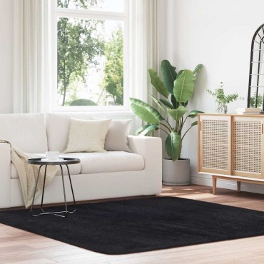 vidaXL Χαλί Shaggy με Ψηλό Πέλος NAVARRA Μαύρο 200x200cm πολυεστέρας