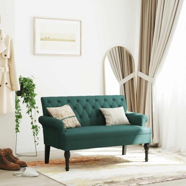 vidaXL Παγκάκι με Πλάτη Σκούρο Πράσινο 120x62x75,5cm Υφασμάτινο