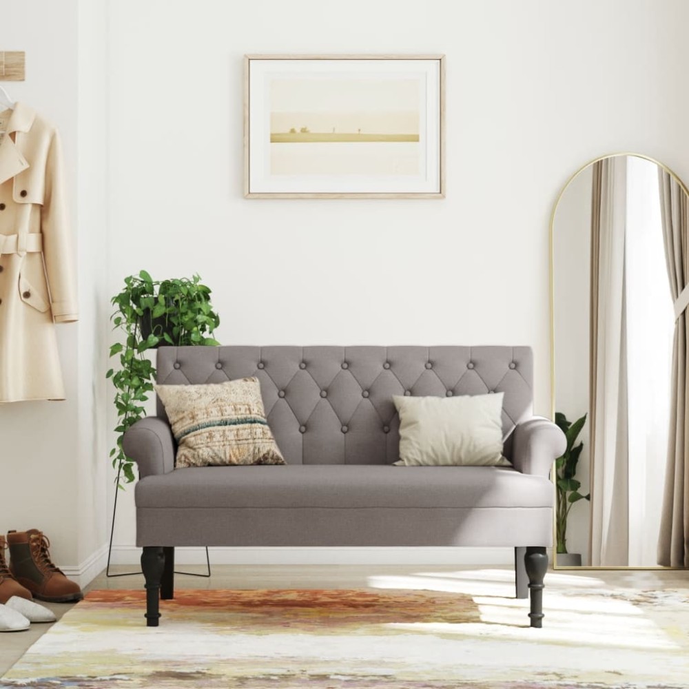 vidaXL Παγκάκι με Πλάτη Taupe 120x62x75,5cm Υφασμάτινο