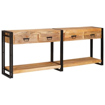 vidaXL Τραπέζια Κονσόλες 2 τμχ. Καφέ 200x33x75 εκ