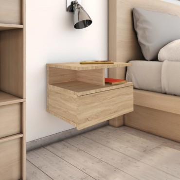 vidaXL Κομοδίνο Κρεμαστό Sonoma Δρυς 40x31x27cm από Επεξ. Ξύλο 1 τεμ.