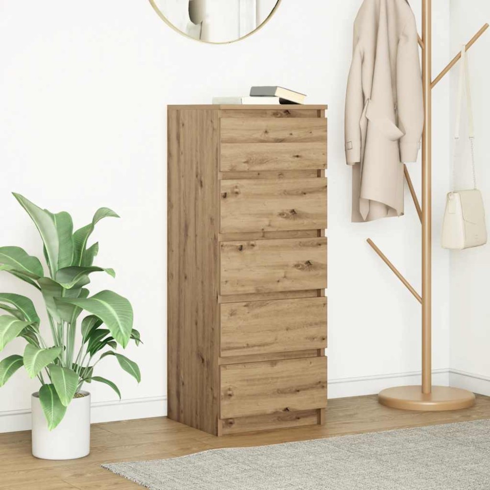 vidaXL Συρταριέρα με Συρτάρια Τεχνίτης Δρυς 37,5x35x99cm Επεξ. Ξύλο 1 τεμ.