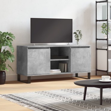 vidaXL Έπιπλο Τηλεόρασης Γκρι Σκυροδ. 104x35x50cm Επεξεργ. Ξύλο