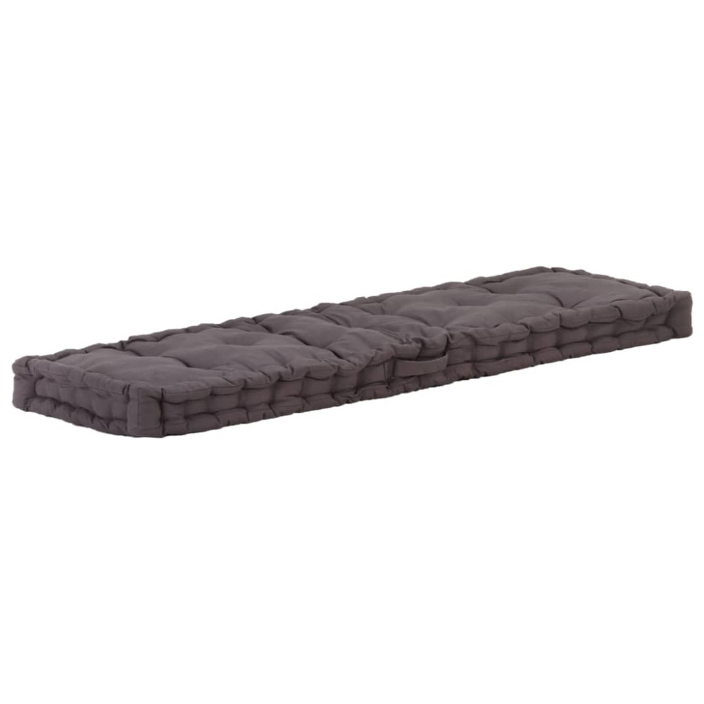 vidaXL Μαξιλάρα Δαπέδου / Παλέτας Ανθρακί 120x40x7cm Βαμβακερή