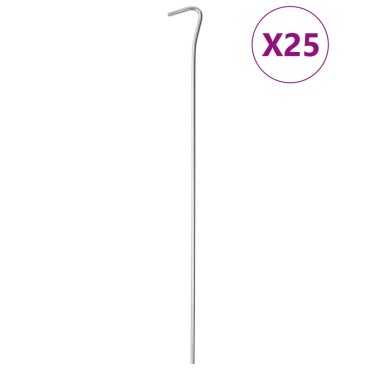 vidaXL Πασσαλάκια Σκηνής 25 τεμ. 30 εκ. Ø4 χιλ. Γαλβανισμένο Ατσάλι