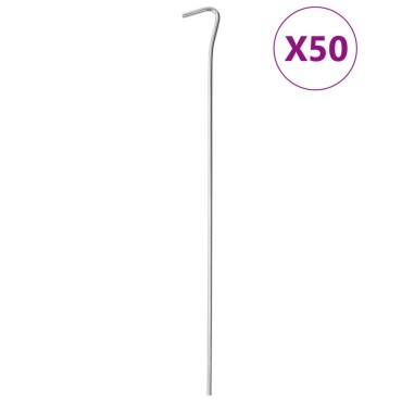 vidaXL Πασσαλάκια Σκηνής 50 τεμ. 30 εκ. Ø4 χιλ. Γαλβανισμένο Ατσάλι