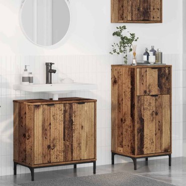 vidaXL Σετ Επίπλων Μπάνιου 2 τεμ. Παλιό Ξύλο 39,5x36x88 εκ