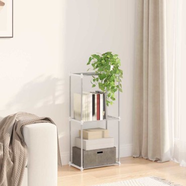 vidaXL Τούβλο Ράφι με αποθήκευση Λευκό 42,5x27x91,5cm Αλουμίνιο