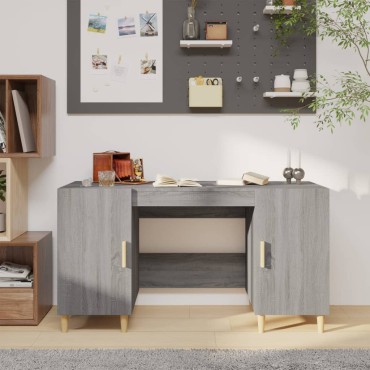 vidaXL Γραφείο Γκρι Sonoma 140x50x75cm από Επεξεργασμένο Ξύλο 1 τεμ.