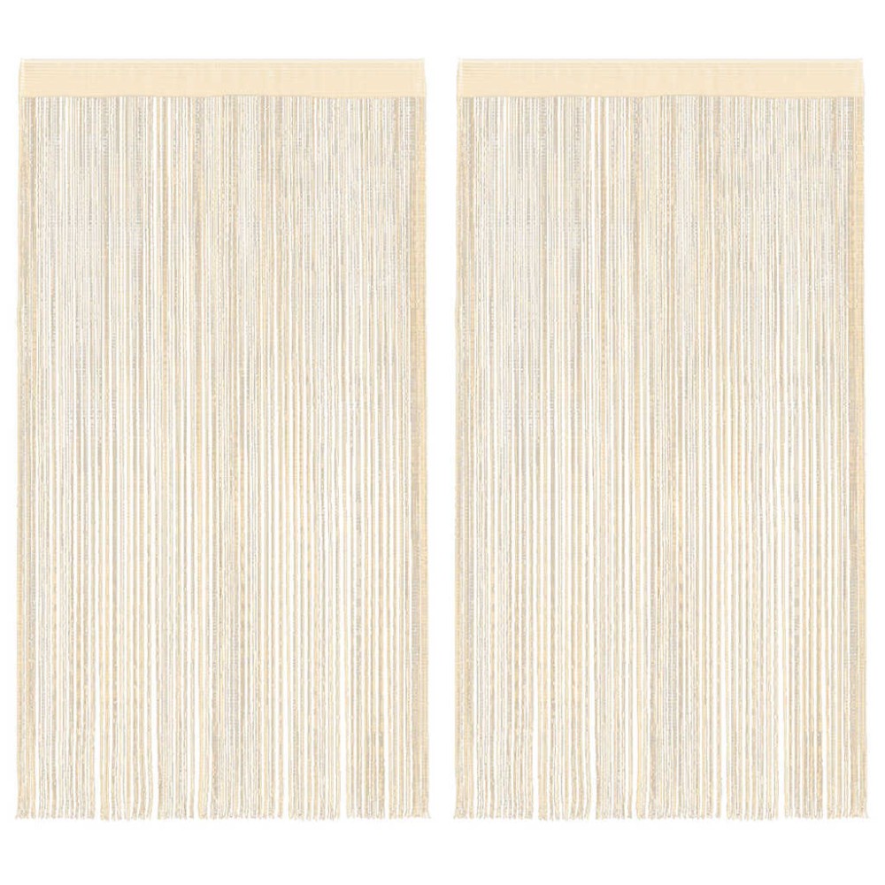 vidaXL Κουρτίνες με Κρόσσια 2 τεμ. Κρεμ 100x250cm