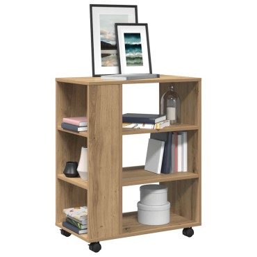 vidaXL Ντουλάπι Τροχήλατο Αρτισιανή Δρυς 60x35x75cm Επεξεργ. Ξύλο 1 τεμ.