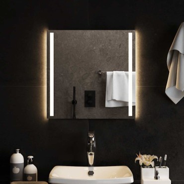 vidaXL Καθρέφτης Μπάνιου με LED 50x50 εκ.