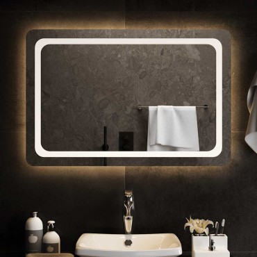 vidaXL Καθρέφτης Μπάνιου με LED 90x60 εκ.