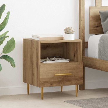 vidaXL Κομοδίνο Καφέ 40x35x47,5cm Επεξεργασμένο Ξύλο 1 τεμ.