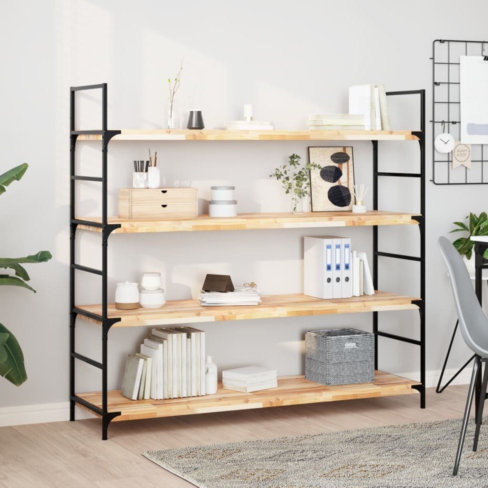 vidaXL Ράφια Κρεμαστά 2 τεμ. 140x40x4cm Ακατέργαστο Μασίφ Ξύλο Ακακίας