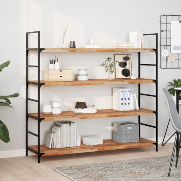 vidaXL Ράφια Κρεμαστά 2 τεμ. 120x40x4cm Φινίρισμα Λαδιού Μασίφ Ακακία