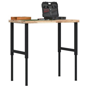 vidaXL Πάγκος Εργασίας Ορθογώνιος100x60x(73-99,5)εκ Μασίφ Ξύλο Ακακίας