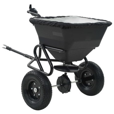 vidaXL Διανομέας Αλατιού Ελκόμενος 45 L 125x74x79 εκ. από PVC/Ατσάλι