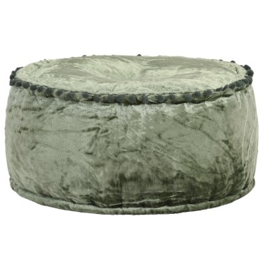 vidaXL Πουφ Στρογγυλό Πράσινο 40x20cm Βελούδινο 1 τεμ.