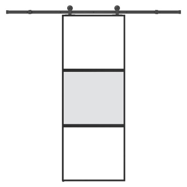 vidaXL Συρόμενη πόρτα με σετ υλικού 76x205 cm από γυαλί&Αλουμίνιο
