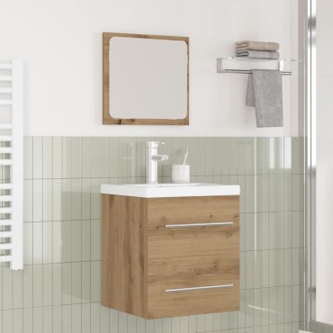 vidaXL Σετ Επίπλων Μπάνιου 2 τεμ. Μαύρη Οξυά 41x38,5x48cm
