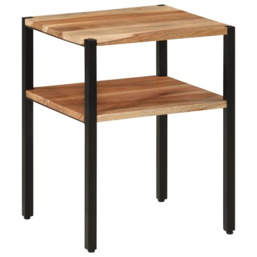 vidaXL Τραπεζάκι Βοηθητικό 35x35x45cm από Μασίφ Ξύλο Ακακίας & Σίδηρο 1 τεμ.