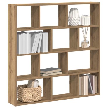 vidaXL Ράφι κύβων τοίχου 12 διαμερισμάτων Artisian Oak 100x18x100 cm 1 τεμ.