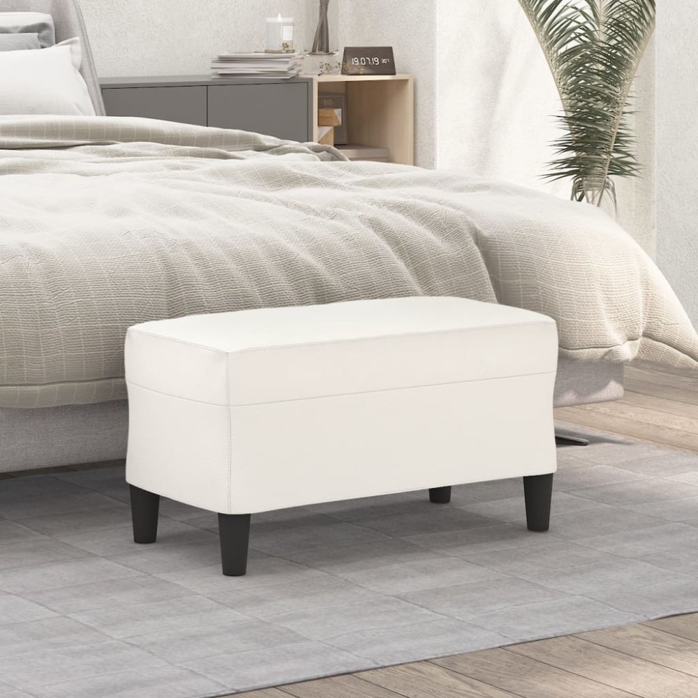vidaXL Πάγκος Κρεμ 70x35x41cm από Συνθετικό Δέρμα 1 τεμ.