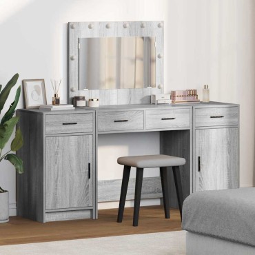 vidaXL Τραπέζι περιποίησης 3 τεμ. Γκρι 78,5x41x135 εκ