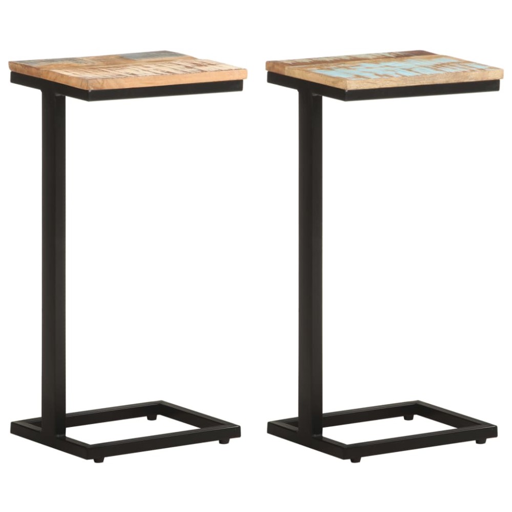 vidaXL Τραπέζια Βοηθητικά 2 τεμ. 31,5x24,5x64,5cm Μασίφ Ανακ. Ξύλο