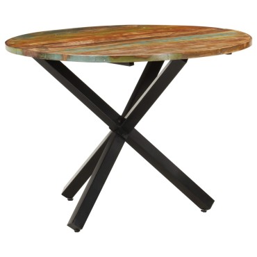 vidaXL Τραπεζαρία Στρογγυλή 100x100x75cm Μασίφ Ανακυκλωμένο Ξύλο 1 τεμ.