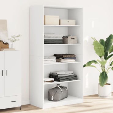 vidaXL Ντουλάπα Λευκή 100x50x200cm από Επεξεργασμένο Ξύλο 1 τεμ.