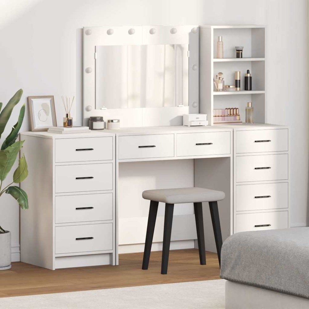 vidaXL Τραπέζι περιποίησης 3 τεμ. Λευκό 78,5x41x135 εκ