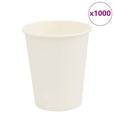 vidaXL Χάρτινα κύπελλα καφέ 1000 τεμάχια 8oz 200ml Λευκό