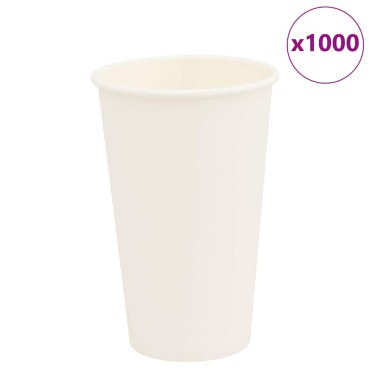 vidaXL Χάρτινα κύπελλα καφέ 1000 τεμάχια 16oz 400ml Λευκό
