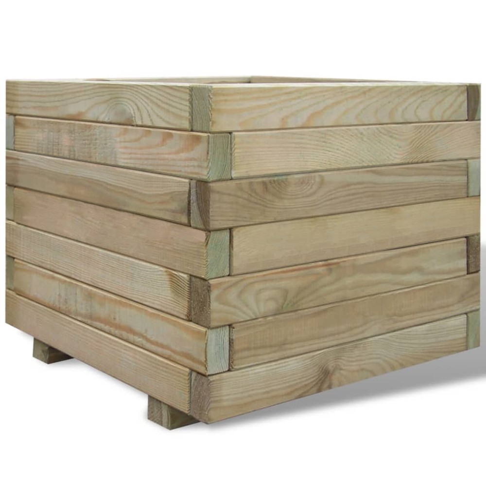 vidaXL Ζαρντινιέρα Υπερυψωμένη Τετράγωνη 50 x 50 x 40 εκ. Ξύλινη