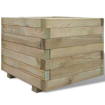 vidaXL Ζαρντινιέρα Υπερυψωμένη Τετράγωνη 50 x 50 x 40 εκ. Ξύλινη
