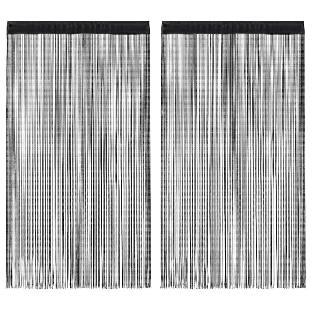vidaXL Κουρτίνες με Κρόσσια 2 τεμ. Μαύρες 140x250cm
