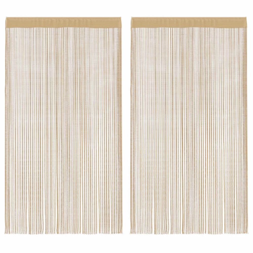 vidaXL Κουρτίνες με Κρόσσια 2 τεμ. Μπεζ 140x250cm