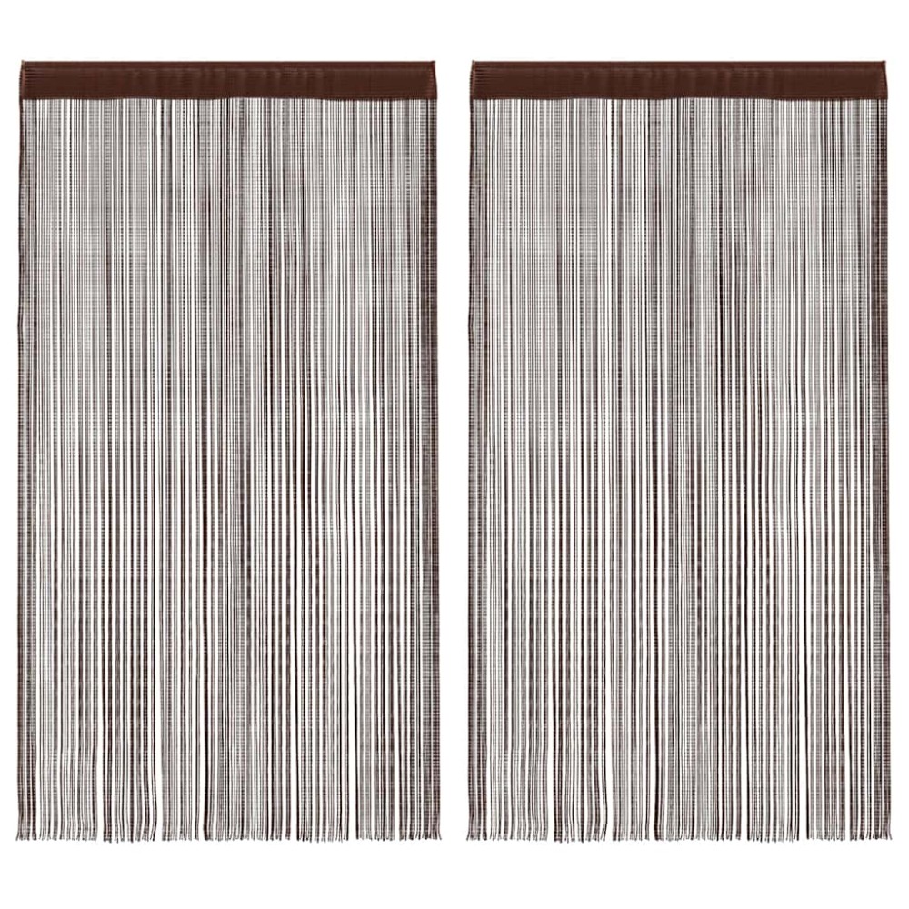 vidaXL Κουρτίνες με Κρόσσια 2 τεμ. Καφέ 140x250cm
