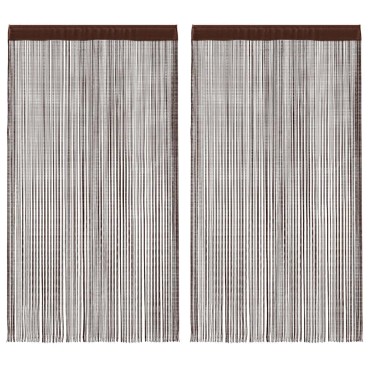 vidaXL Κουρτίνες με Κρόσσια 2 τεμ. Καφέ 140x250cm