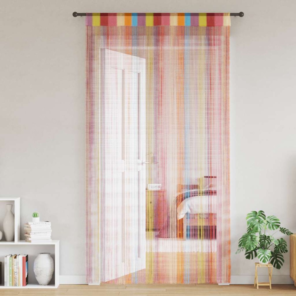 vidaXL Κουρτίνες με Κρόσσια 2 τεμ. Πολύχρωμες 140x250cm