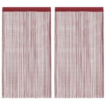 vidaXL Κουρτίνες με Κρόσσια 2 τεμ. Μπορντό 100x250cm