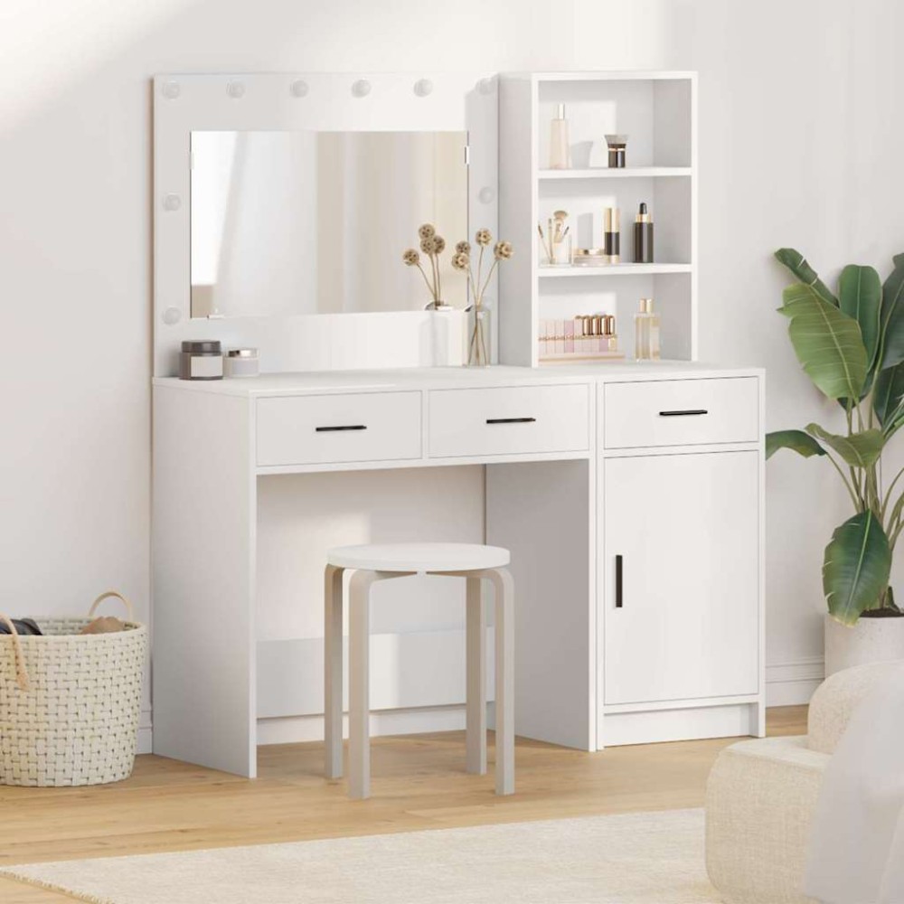 vidaXL Τραπέζι περιποίησης 2 τεμ. Λευκό 78,5x41x135 εκ