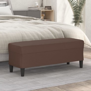 vidaXL Πάγκος Καφέ 100x35x41cm από Συνθετικό Δέρμα 1 τεμ.