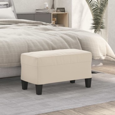 vidaXL Πάγκος Κρεμ 70x35x41cm από Ύφασμα Μικροϊνών 1 τεμ.