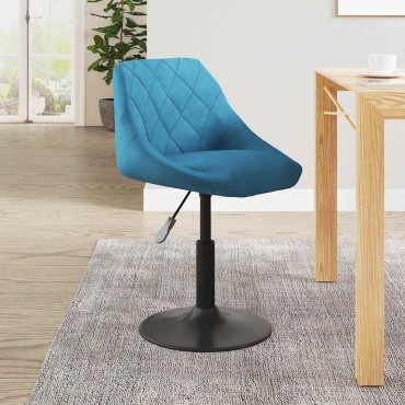 vidaXL Σκαμπό Μπαρ Μπλε Βελούδινο 46x44x(62,5-77,5)cm 1 τεμ.