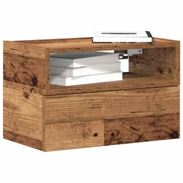 vidaXL Κομοδίνο Επιτοίχιο Όψη Παλαιού Ξύλου 45x26x28,5cm 1 τεμ.