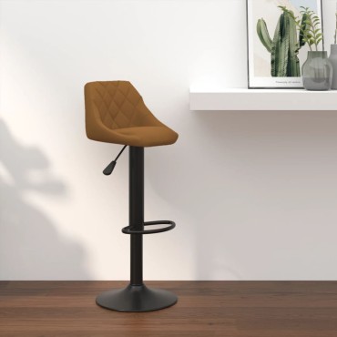 vidaXL Σκαμπό Μπαρ Καφέ Βελούδινο 46x44x(82-103)cm 1 τεμ.
